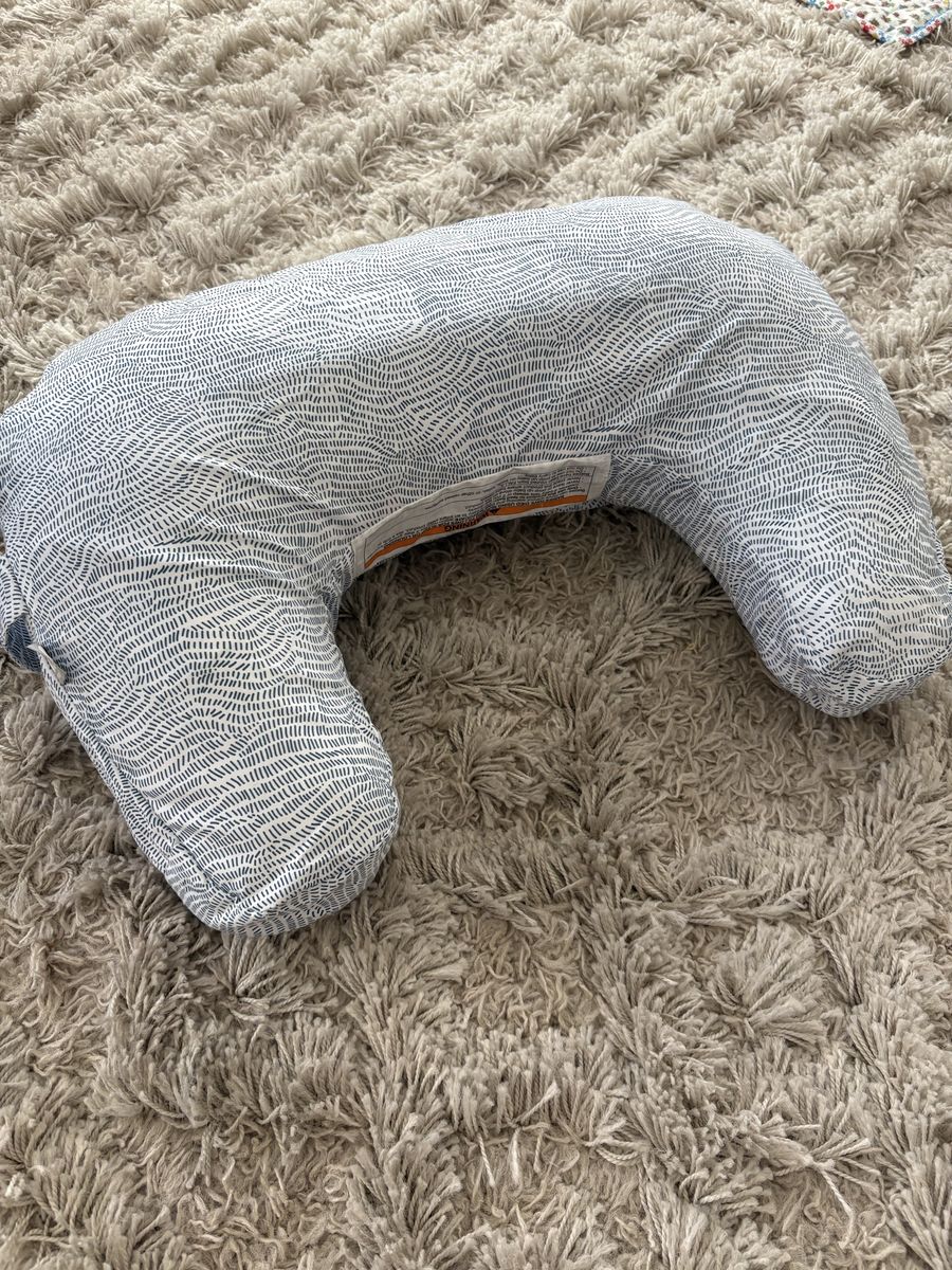 Boppy Feeding and Nursing Pillow with Blue Dash Pattern