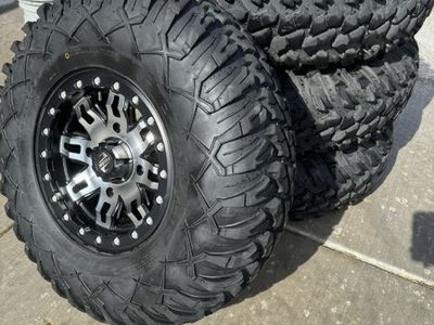 Tusk Terrabite 32x10-15 Tires on Tusk Teton Beadlock Wheels - Set of 4