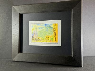 AUTHENTIC GUATEMALAN WATERCOLOR PAINTING | CUSTOM FRAME