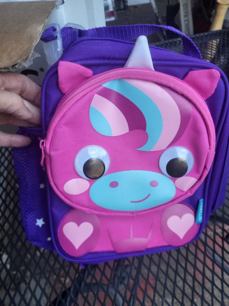 Sparkleland Unicorn Lunch Bag - Purple & Pink Insulated Lunchbox with Googly Eyes
