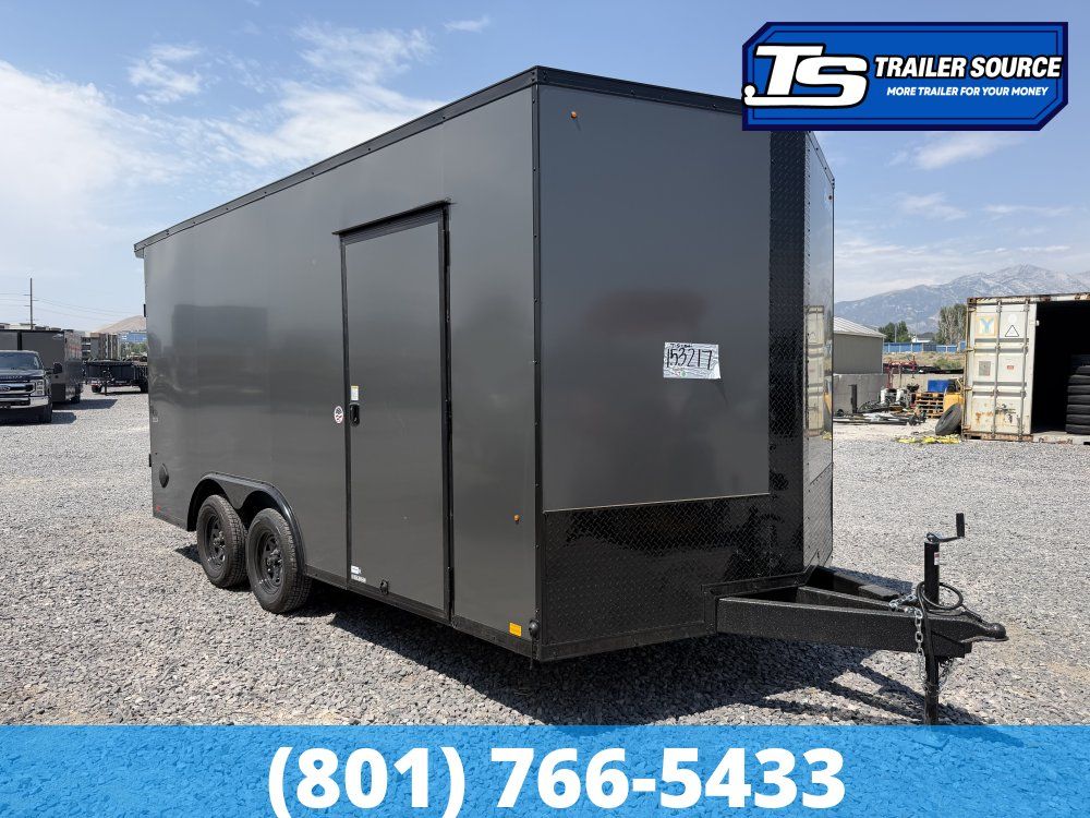 8.5x16 Look ST DLX Enclosed Cargo Trailer - 7'0" Interior - 7K GVWR - .080 PolyCor, Black Out Package, Rear Spoiler w/ Load
