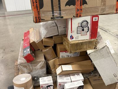 Pallet of Mixed General Merchandise, Auto Parts, Electronics, and Surplus Goods