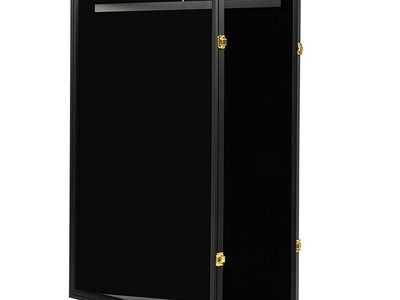 Black Shadow Box Display Case 23.62" x 31.49" x 1.57" with Glass Door & Gold Latch for Memorabilia
