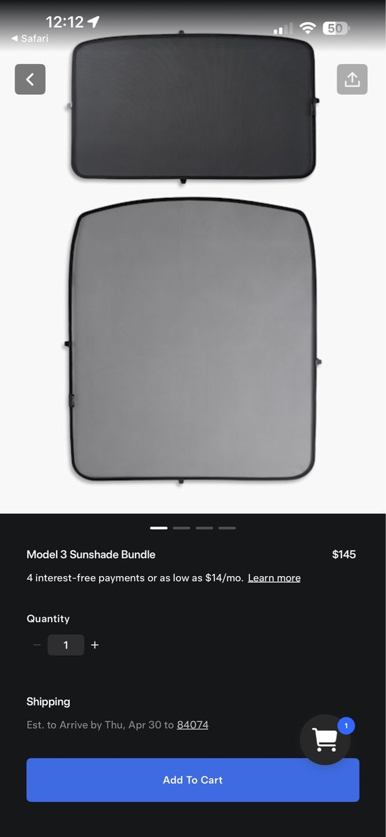 Tesla model y roof shades.  New OEM.
