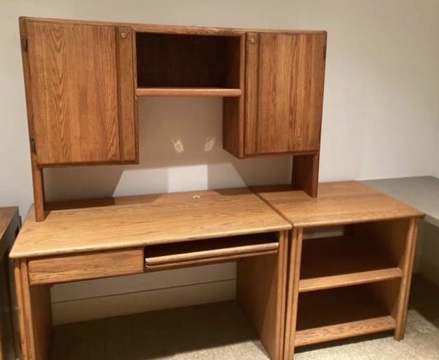 For sale TODAY, 8/15 - 3 piece wood office furniture