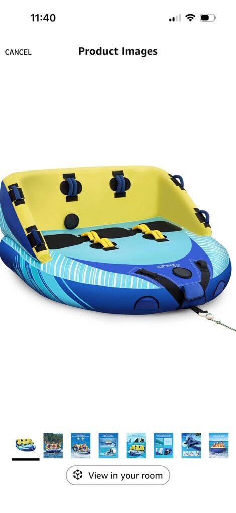 Evajoy 3 Person Towable Tube For Boating, Inflatab