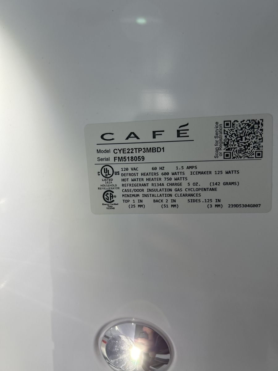 Cafe CYE22TP3MBD1 French Door Refrigerator - 120 VAC, 5 oz. R134A