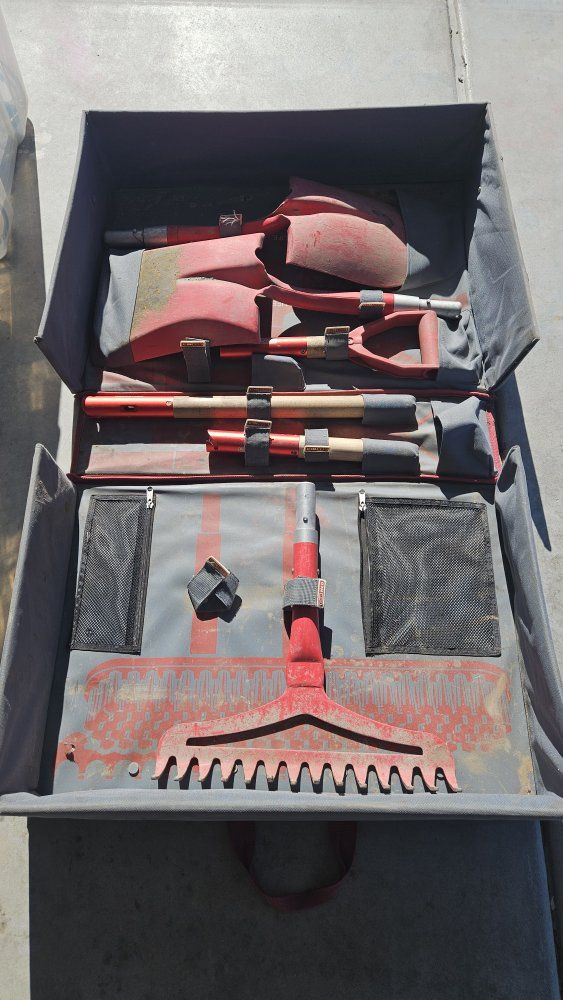 Red Hed Camping Shovel and Tool Set with Carrying Case