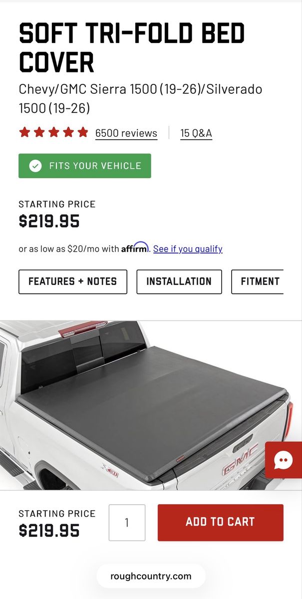 Tonneau Cover 2019-2026 GMC Sierra/Chevy Silverado
