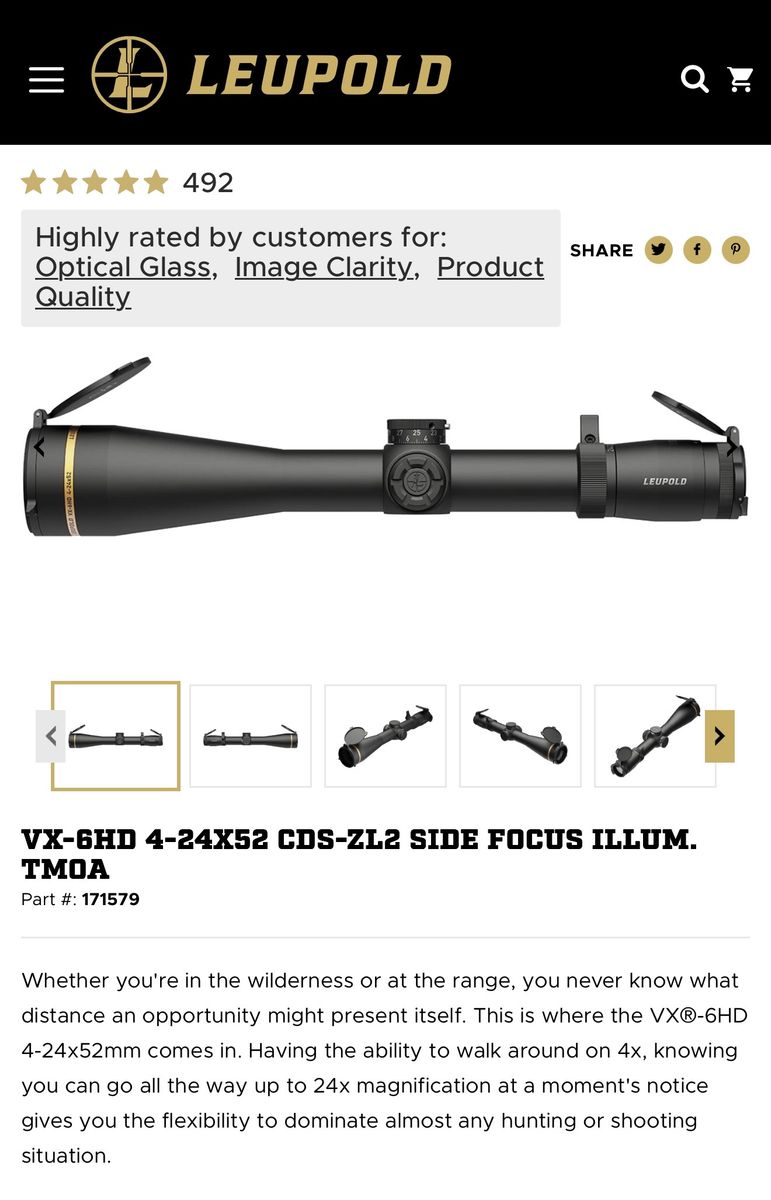 Leupold VX-6HD 4-24X 52 Rifle Scope – Illuminated TMOA