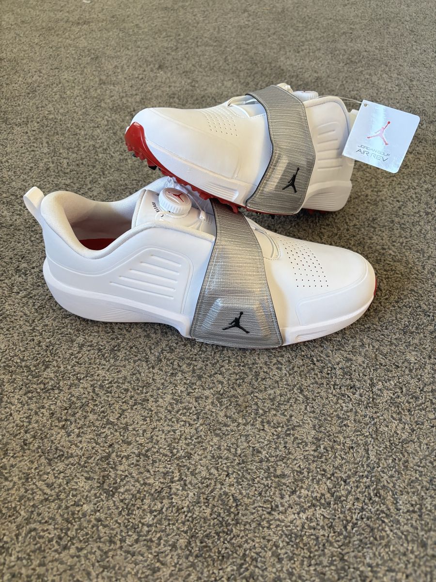 Jordan Air Rev White Metallic Silver Golf Shoes Size 12 FV6338-100