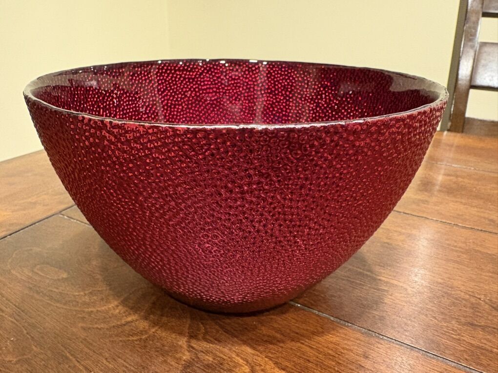 Sparkly Red Pebble Glass Bowl By California Pantry