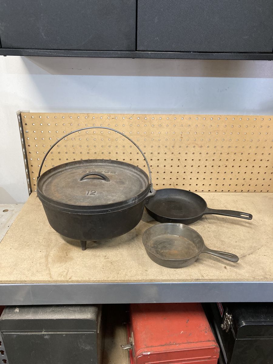 Camp oven and cast iron skillets