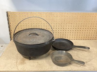 Camp oven and cast iron skillets