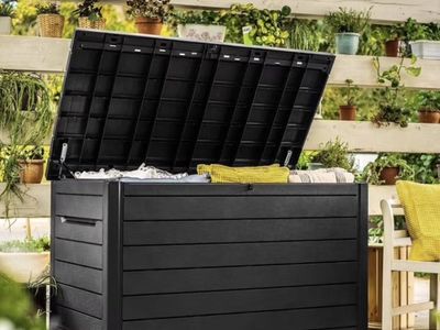 XXL Outdoor Storage Box Deck Box Patio Container Garden Bench 230 Gallon Lockable Waterproof