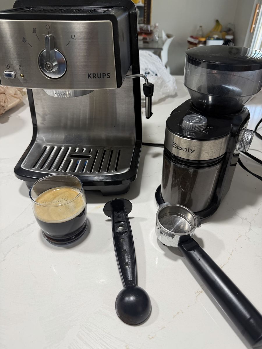Krups XP4030 Espresso Machine and Sboly Coffee Grinder Bundle