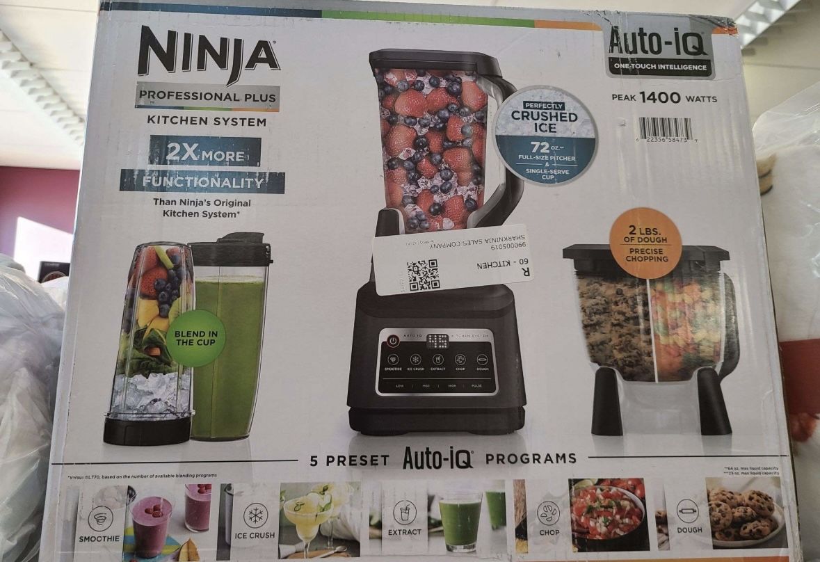 Ninja Professional Plus Kitchen System with Auto-iQ - 1400W Blender & Food Processor