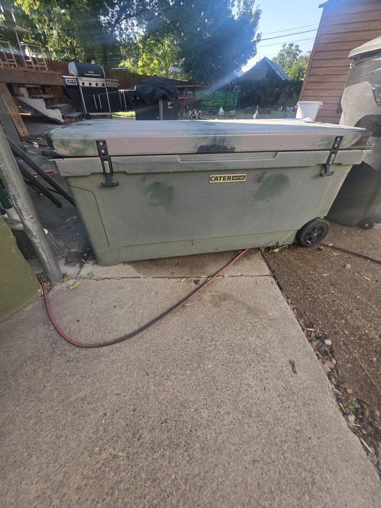 CaterGator Wheeled Rotomolded Cooler - Camo Green Heavy-Duty Outdoor Ice Chest 170qt