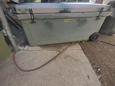 CaterGator Wheeled Rotomolded Cooler - Camo Green Heavy-Duty Outdoor Ice Chest 170qt