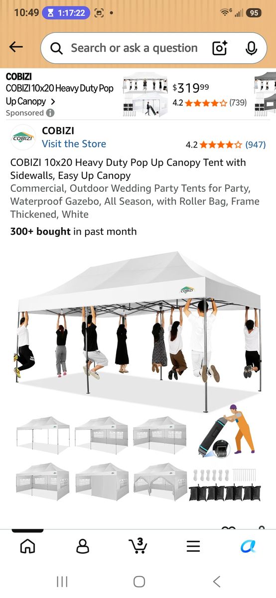 Heavy-duty 20x10 Canopy by Corbizi