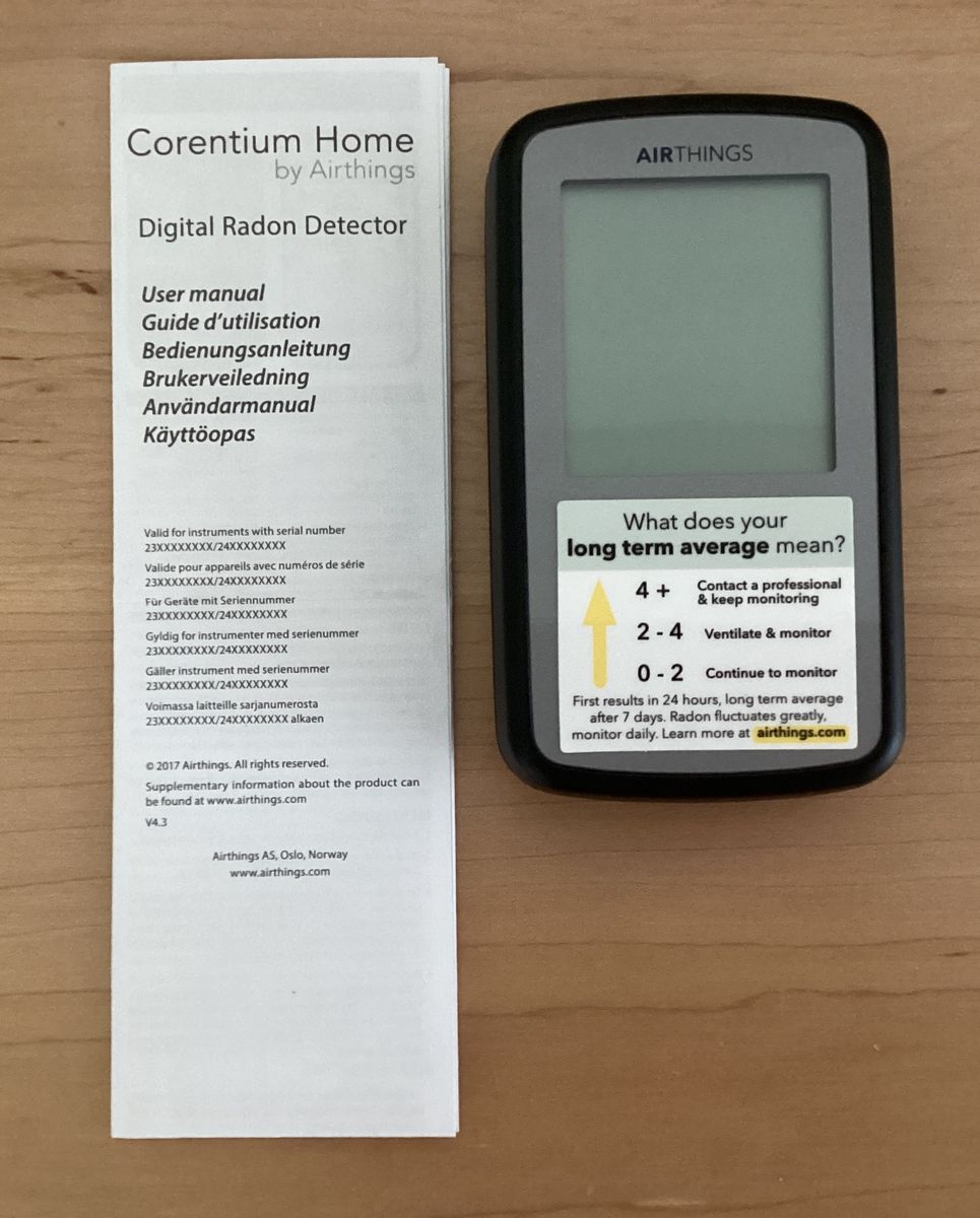 Airthings Corentium Home Radon Detector