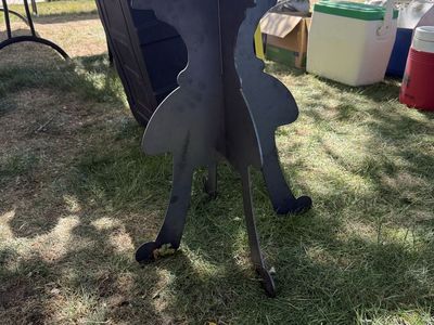 Glass Top Side Table with Metal Silhouette Base