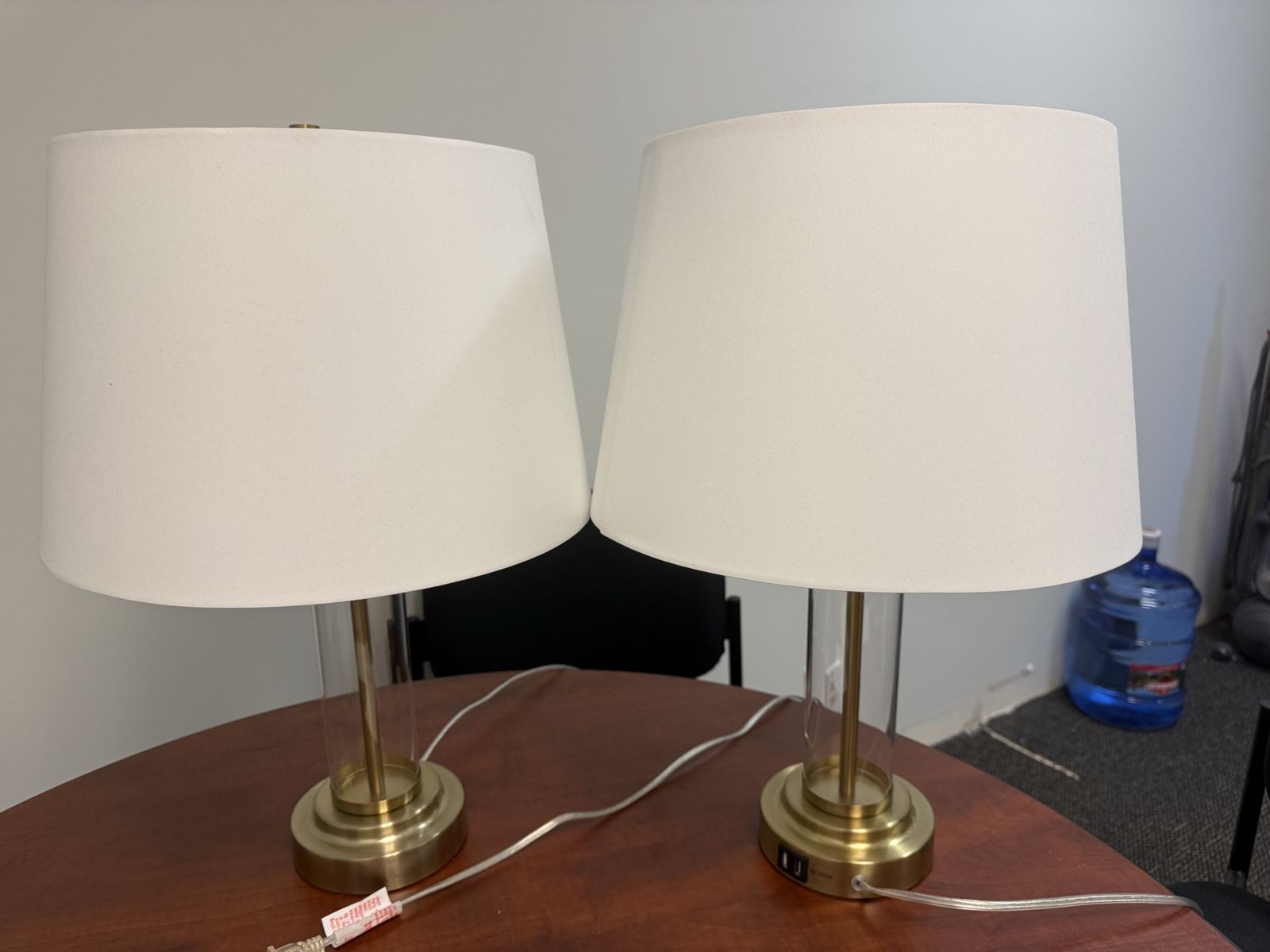 Desk/shelf and lamps