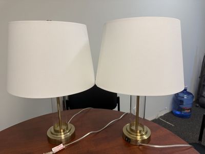 Desk/shelf and lamps