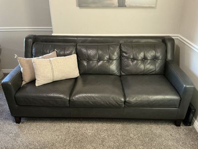 Grey Leather Sofa