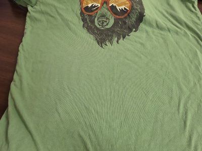 Redfish Lake Lodge Bear Graphic Tee - Medium Green T-Shirt