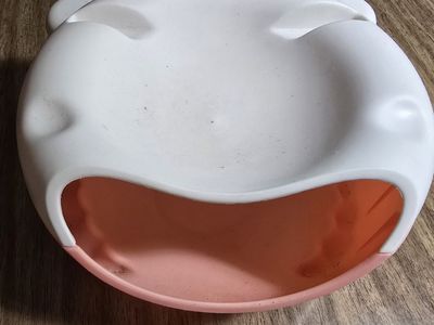 Cute White/Pink Bear Snack Bowl - Double Layer Nut/Fruit Shell Storage Tray Dish with phone holder slot