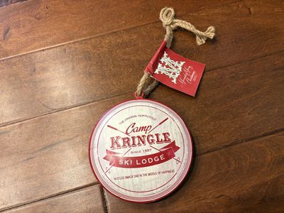 Large Metal Camp Kringle Ski Lodge Ornament