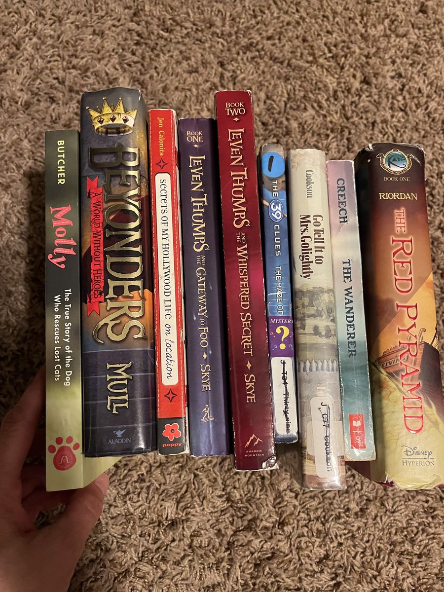 Mixed Lot of 9 Young Adult/Children's Books: Percy Jackson, Leven Thumps, Molly, Beyonders, The 39 Clues