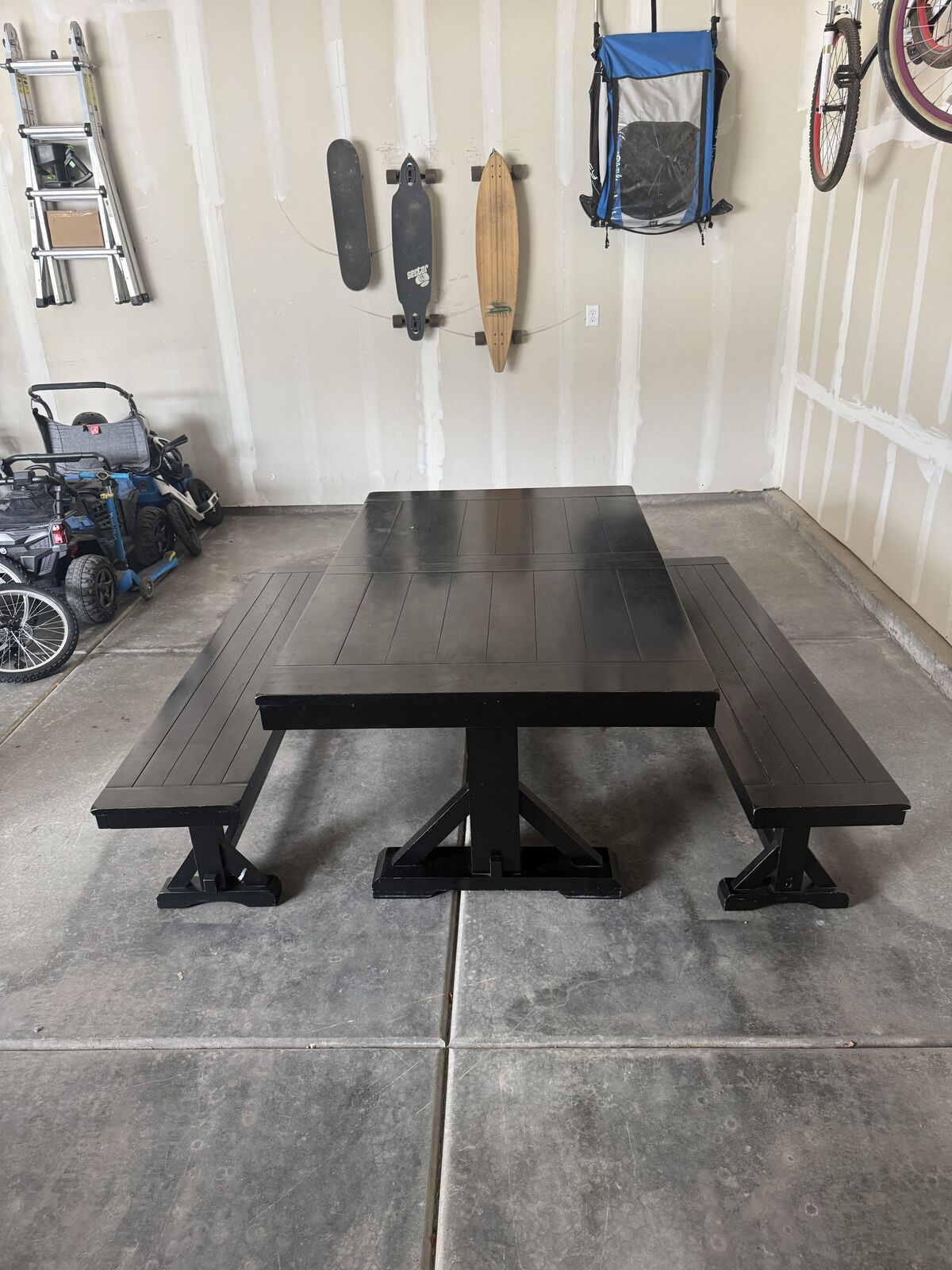 Dining Table And Benches - Real Wood