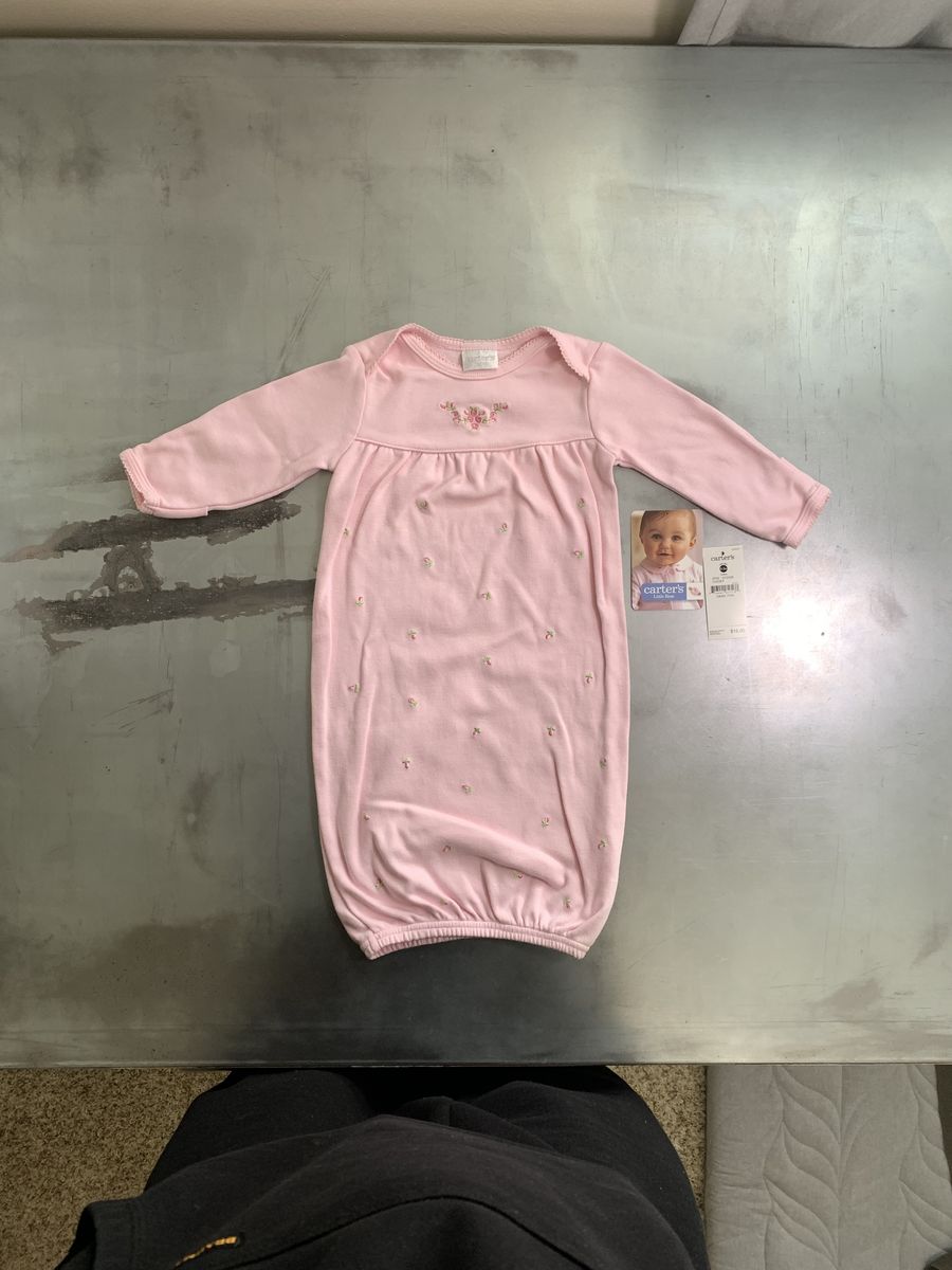 Vintage Carter's Baby Sleeper Gown Pink Floral