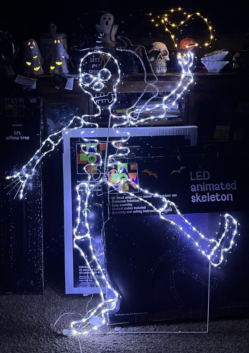 Halloween 5’ LED Lighted Dancing Skeleton Gravestone Cemetery Statue Figurine Collectible Yard Home Decor Decoration Prop