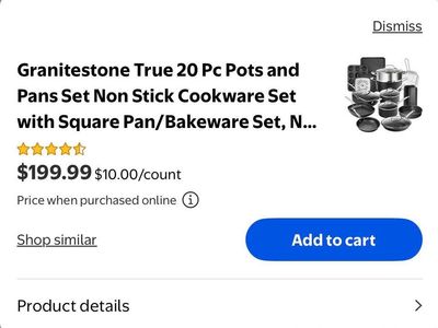 Granitestone True 20 Pc Pots and Pans Set Non Stick