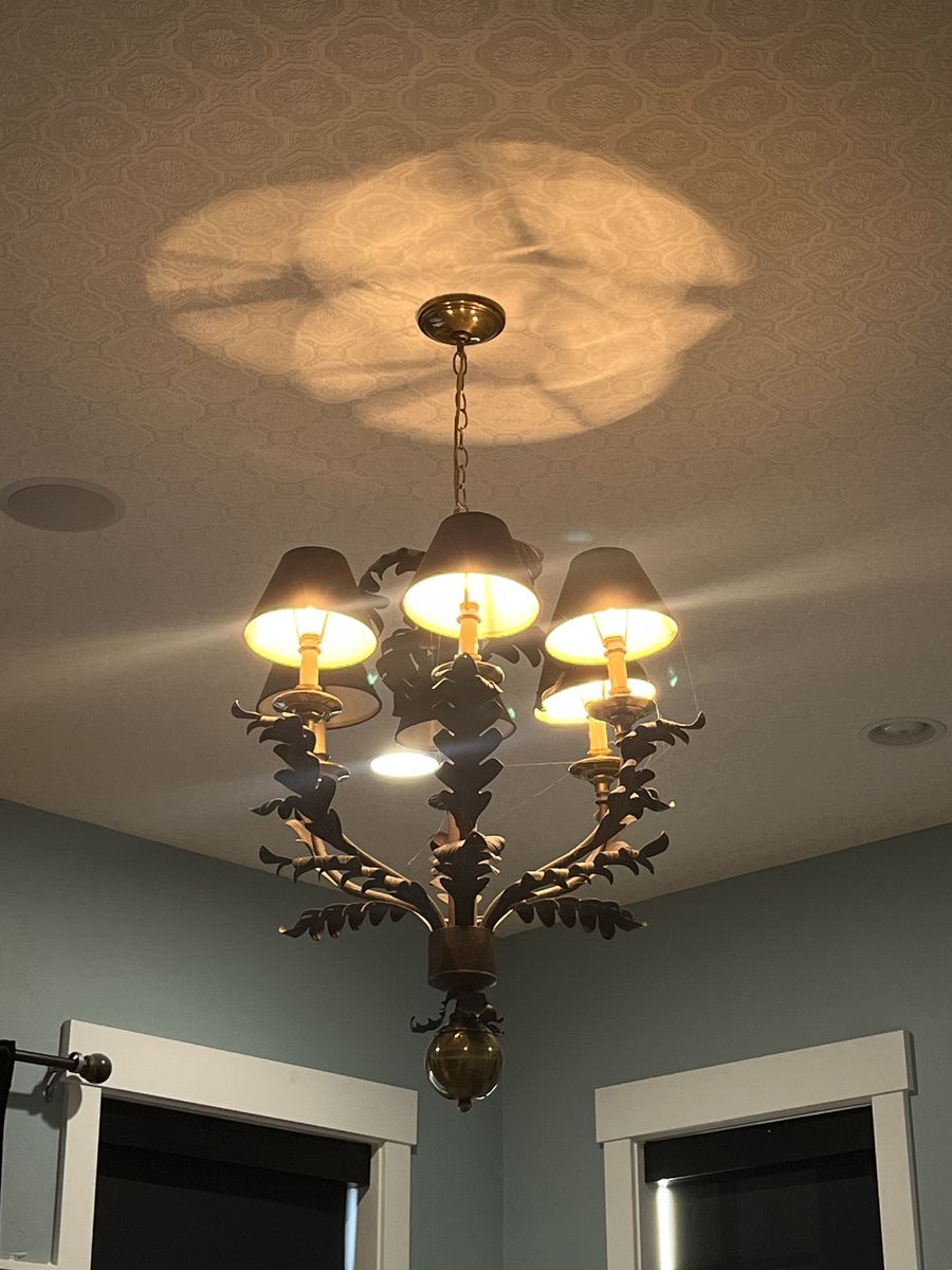 Brown & Rust 6 Light with Shade Chandelier