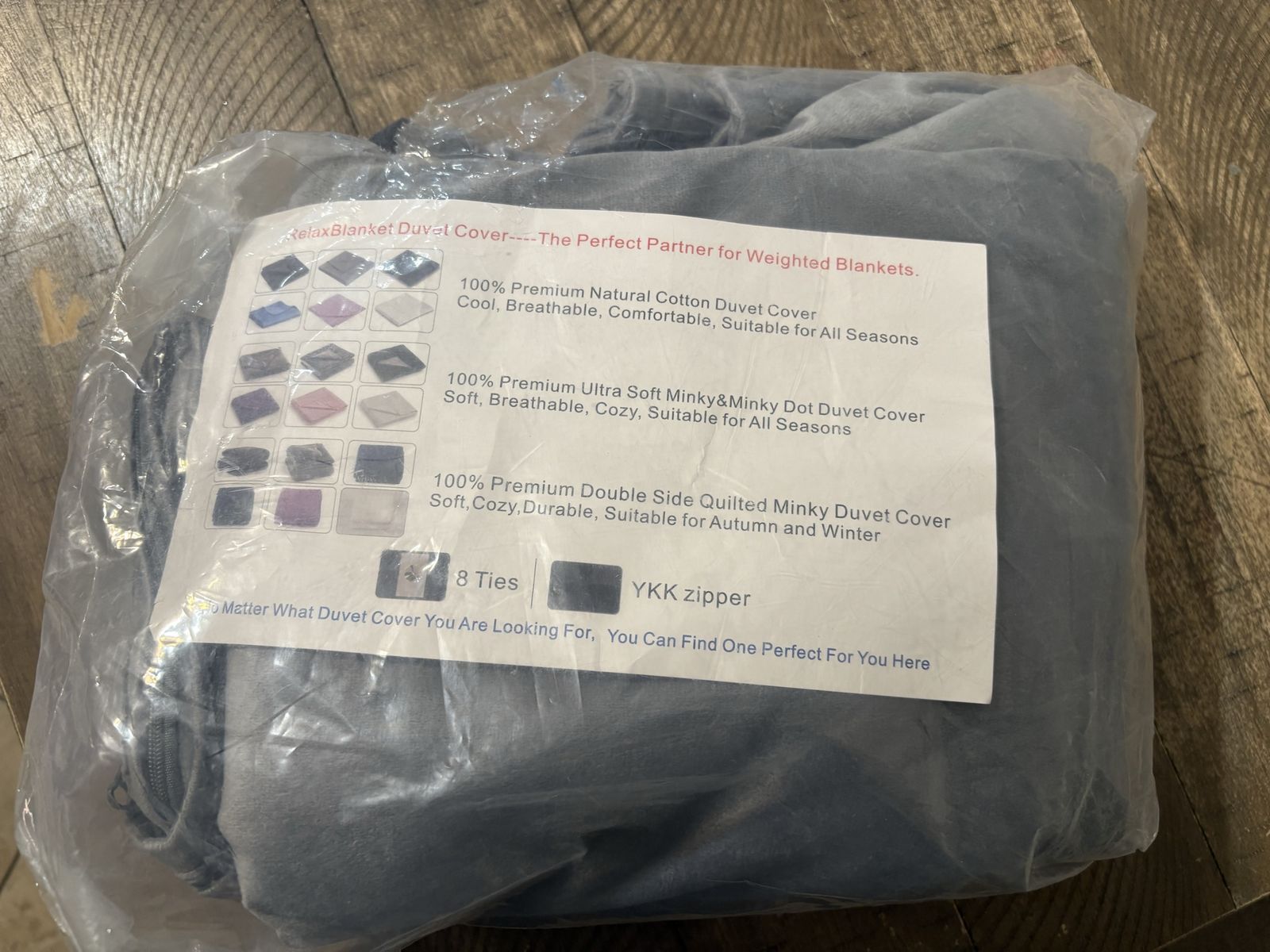 RelaxBlanket Soft Minky Duvet Cover for Weighted Blanket Grey
