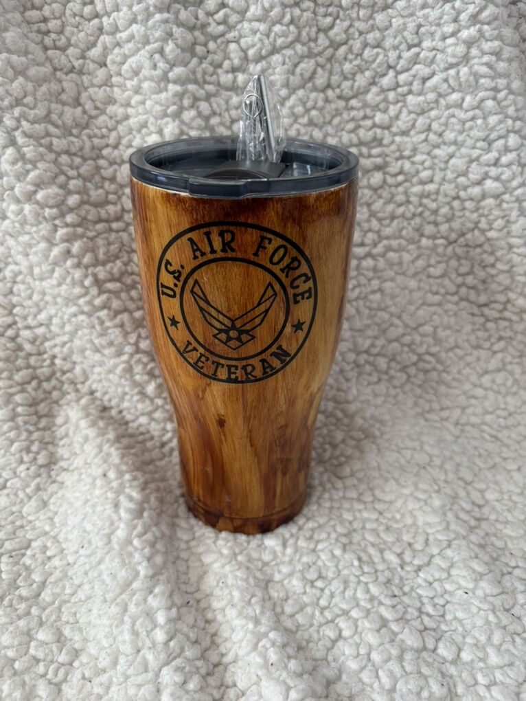 30oz Tumbler U.S. Air Force Veteran Wood Grain