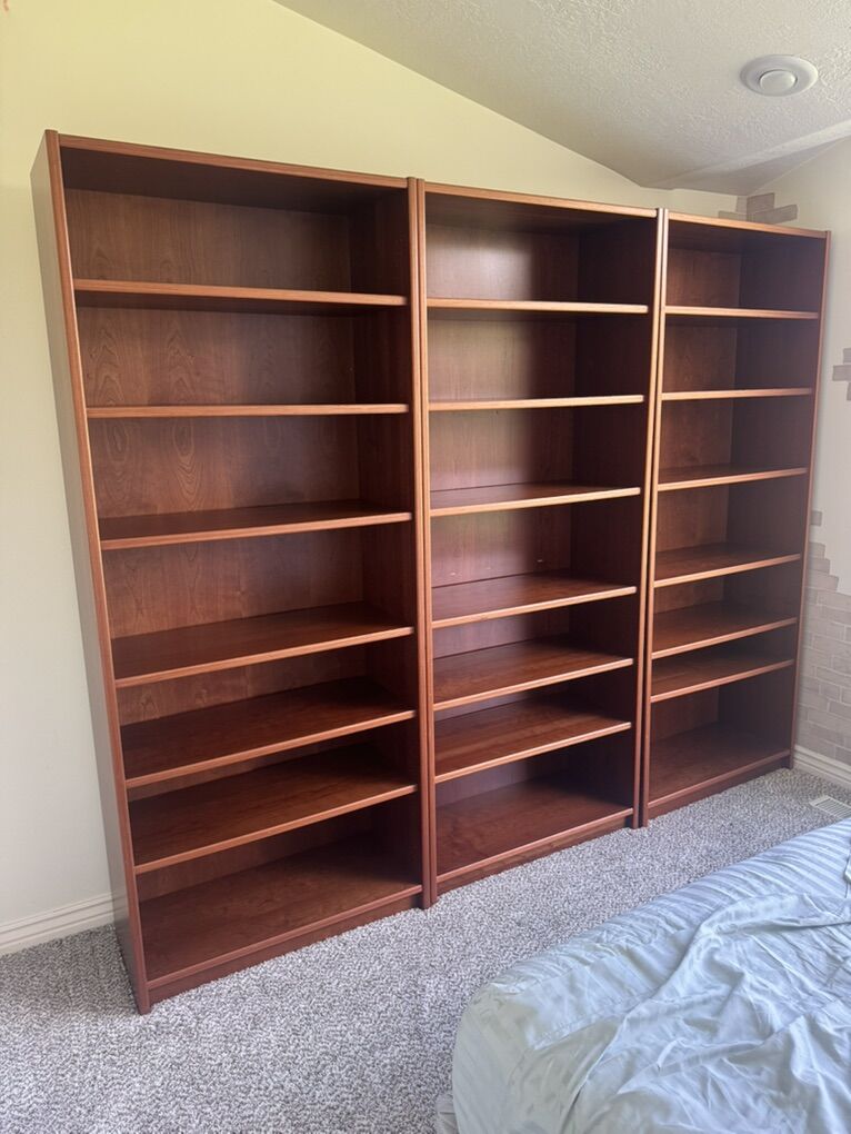 3x Matching Double Deep Custom Made Bookshelves