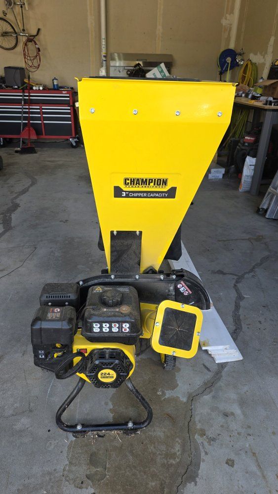 Champion Power Equipment 224cc 3" Wood Chipper Shredder - Yellow, Gas-Powered, Portable