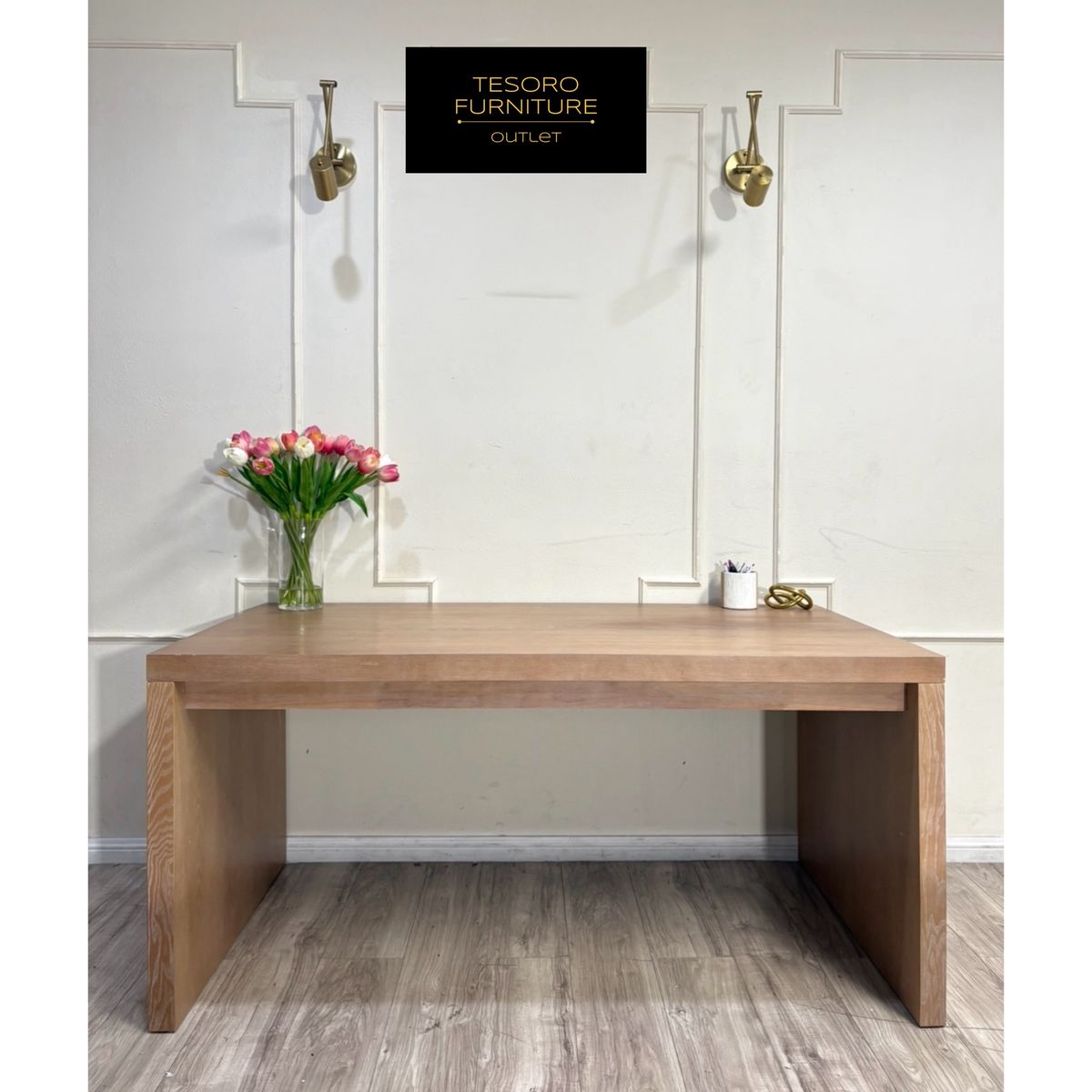 NEW WOOD WORLD MARKET WATERFALL DESK/TABLE AMAZING DEAL
