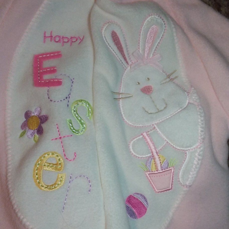 PINK FLEECE BUNNY SUIT 3-6 MOS...WITH COTTONTAIL!