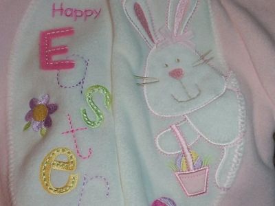 PINK FLEECE BUNNY SUIT 3-6 MOS...WITH COTTONTAIL!
