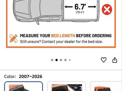 Soft Folding Tonneau Cover 5.8ft Bed Length, Black