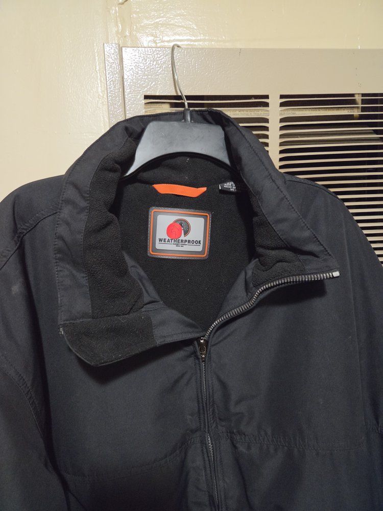 Weatherproof Black Full-Zip Fleece Lined Jacket Men's Size xxl - Water Resistant Outerwear