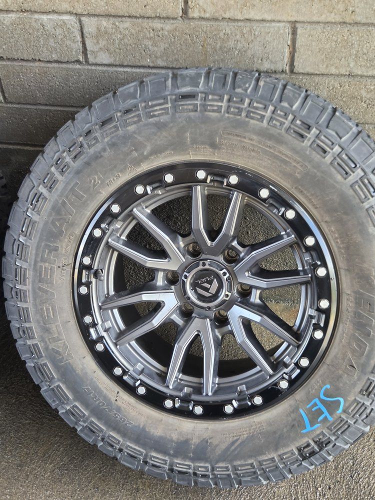 Fuel Wheels with Kenda Klever A/T Tires 265/70R17 Used