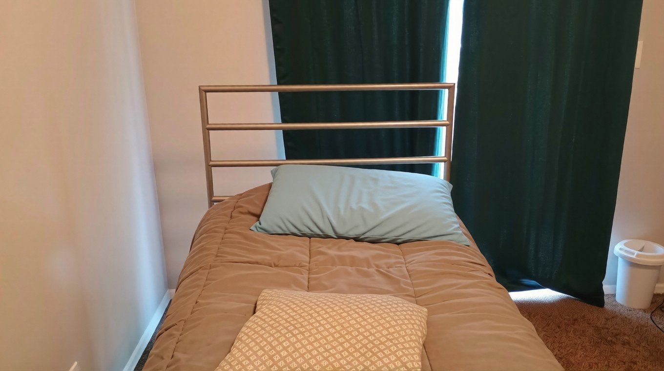 Gold Metal Twin Size Headboard - Modern Bar Design