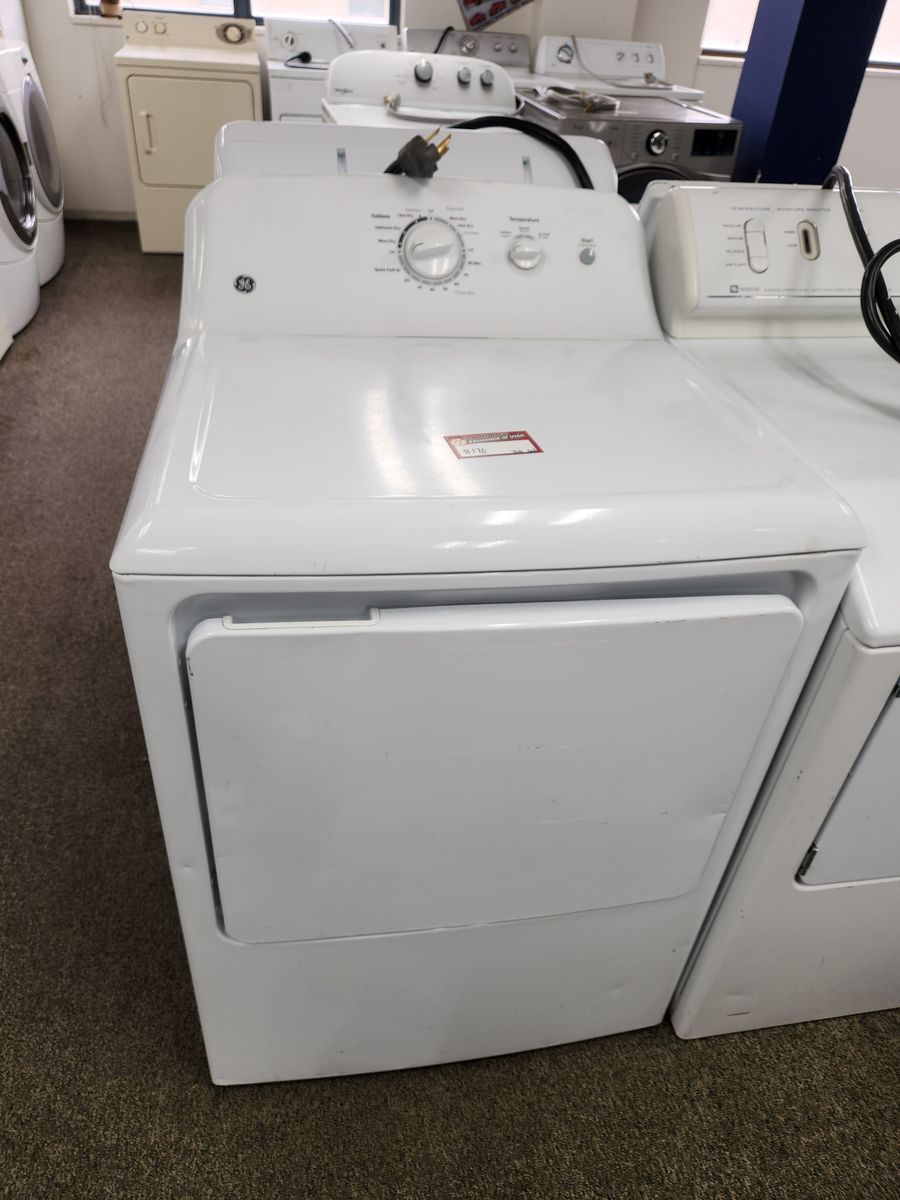 GE White Electric Front-Load Dryer - Used Condition